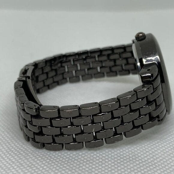 FMD women watch black tone crystals 34mm case quartz analog bracelet running - Picture 6 of 7